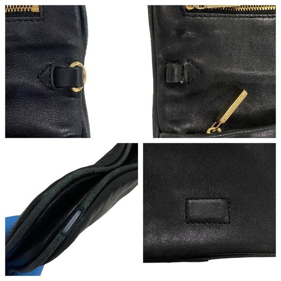 TORY BURCH BLACK BAG - leather - studded - gold hardware - magnetic closure - Picture 7 of 14